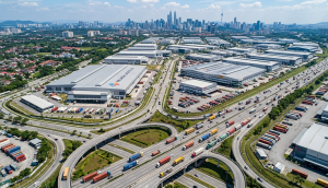 factory selangor industrial area with logistics and manufacturing facilities