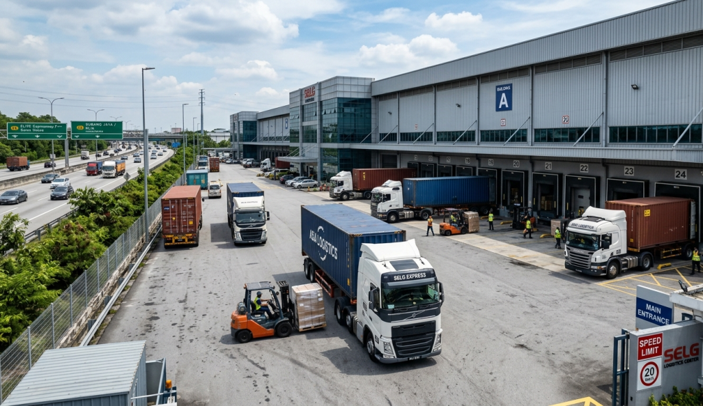 Modern warehouse facility supporting delivery efficiency and logistics operations in industrial area Selangor