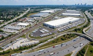 Industrial property strategically located near major transportation networks supporting logistics, accessibility, and business growth.